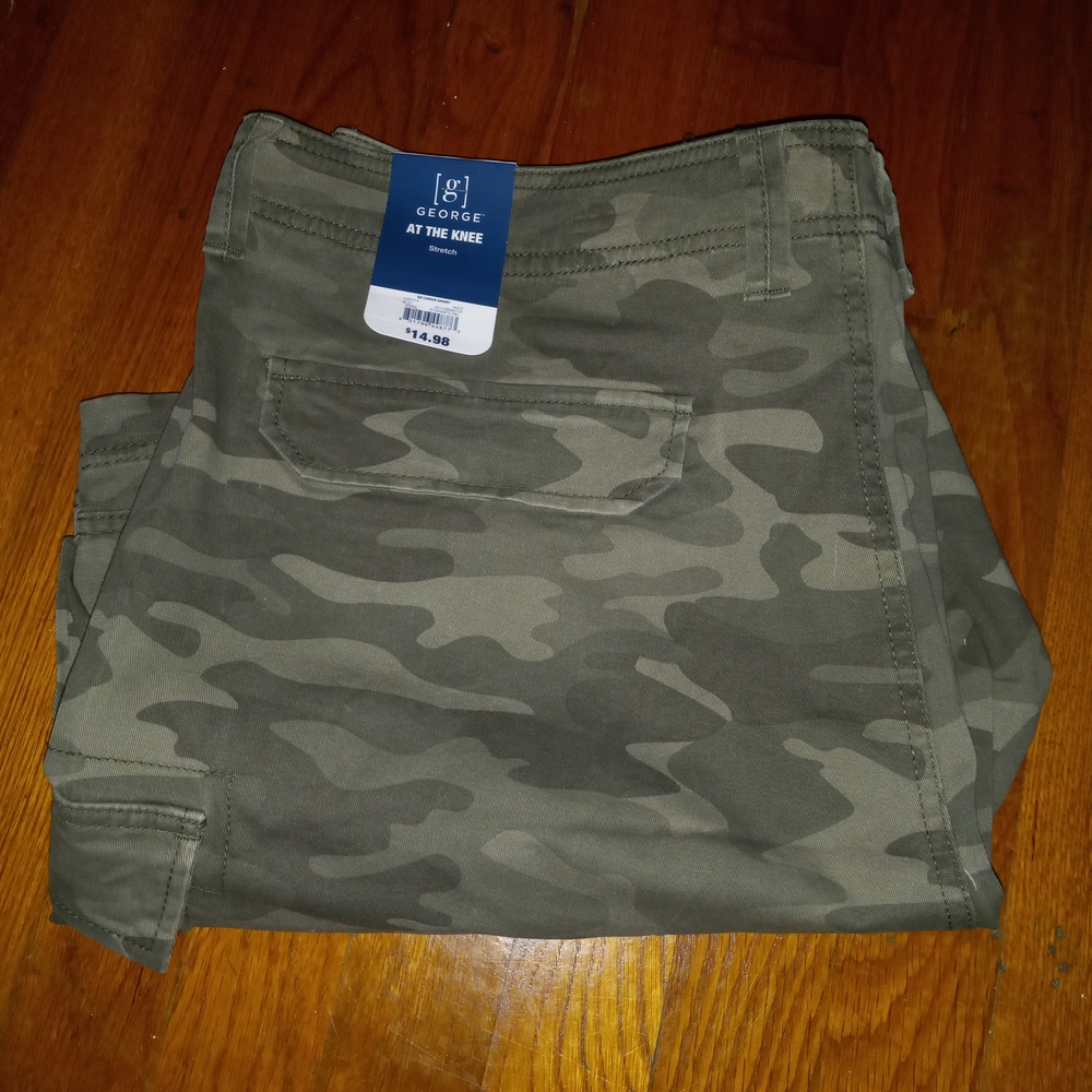 George Olive Camouflage Cargo Shorts